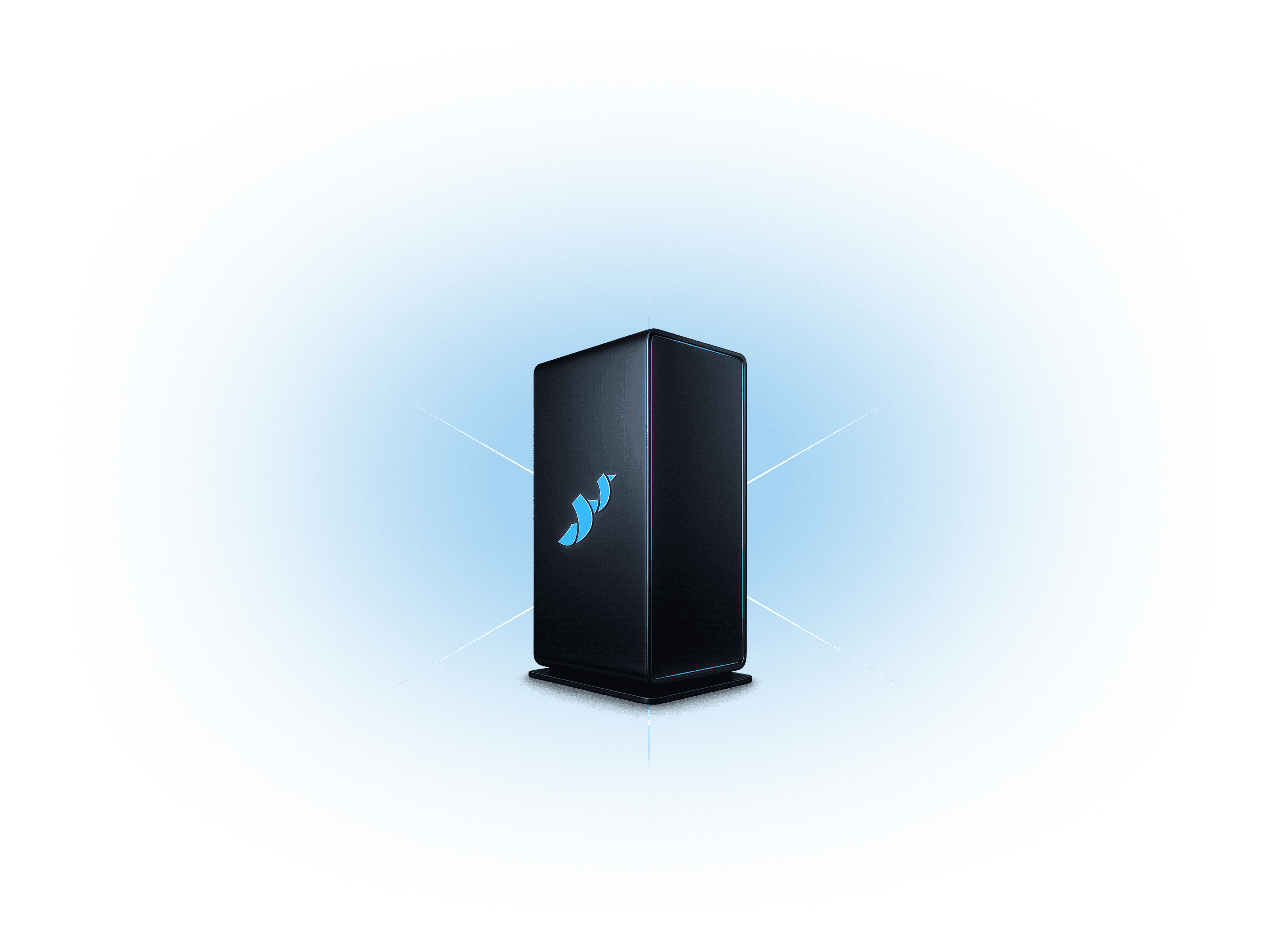 Central server tower with the Peptaris logo, representing the platform’s core AI engine