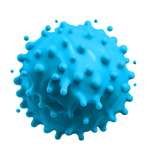 Spiky cancer cell icon symbolizing oncology research