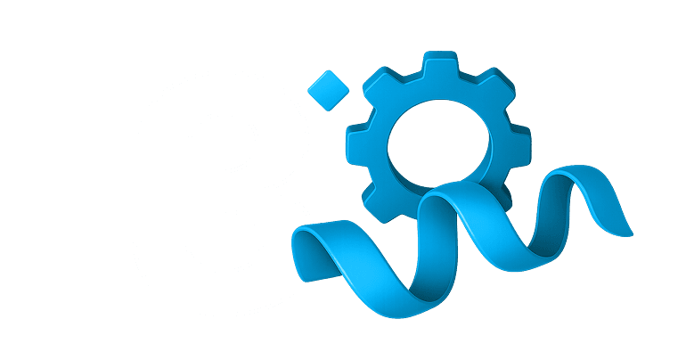 Gear and peptide strand indicating AI-accelerated optimization and synthesis readiness